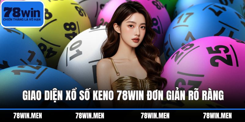 Giao diện xổ số Keno 78WIN đơn giản rõ ràng
